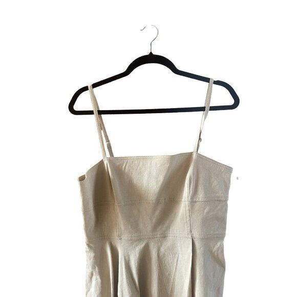 $551 A.L.C. Women's Beige Verona Asymmetric-Hem Midi Fit & Flare Dress Size 12 - Picture 12 of 15